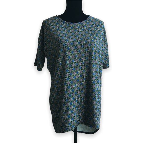 LuLaRoe Black Lime Pink Blue Knit Top Tunic Hi Low XXS Extra Extra Small - Picture 3 of 8